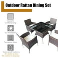 thumbnail image 4 of 5 Pieces Wicker Patio Dining Set with 4 Armrest Chairs, 4 of 7