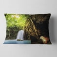 thumbnail image 2 of Designart Tiger Watching Waterfall - Landscape Photography Throw Pillow - 12x20, 2 of 5