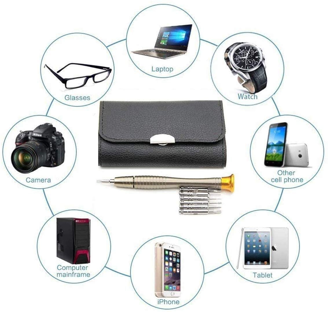 Kit Tournevis De Précision 25 En 1 - Pour Téléphone, Laptop, Montre, Lunettes - Avec étui En Cuir - Idéal Bricolage Et Réparations