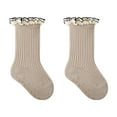 thumbnail image 1 of FAIWAD Baby Girl Princess Socks Lace Ruffles Solid Color Tube Socks Toddler Cute Comfy Breathable Crew Socks Girls Gift, 1 of 2