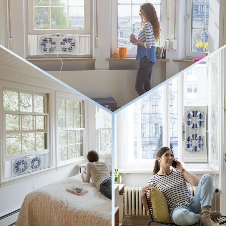 Lasko Dual Window Fan with Bluetooth & Temperature Control