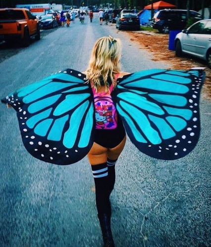 Ladies Colorful Soft Fabric Butterfly Wings Fairy Nymph Pixie Costume Shawl Beach