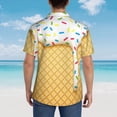 thumbnail image 3 of Lsque White Ice Cream pattern Hawaiian Shirt for Men, Unisex Summer Beach Casual Short Sleeve Button Down Shirts-Medium, 3 of 9