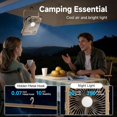 thumbnail image 3 of 20000mAh Rechargeable Battery Powered Fan, Up to 85H Runtime Rechargeable Fan with LED Light, Ultra-thin Portable Camping Fan for Home, Outdoor, Tent, Travel,Cruise Ship Essentials, 3 of 5