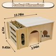 thumbnail image 3 of Conejillo de indias delgado de Wood House con ventanas y techo para mascotas pequeñas, 3 of 6