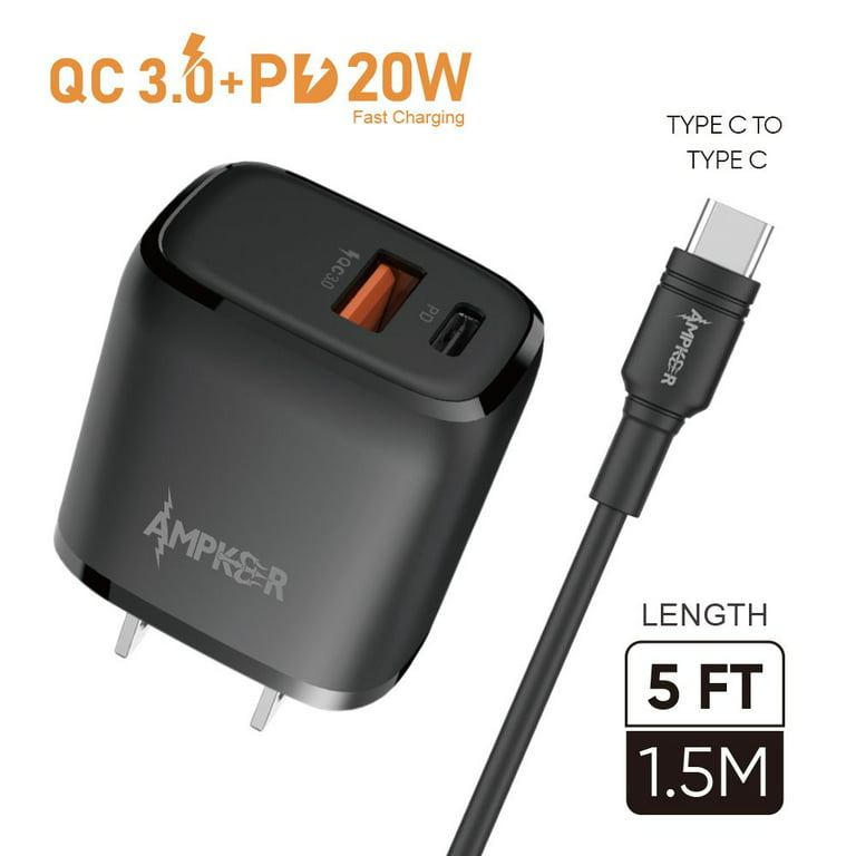 Chargeur à charge rapide 20W avec 1 port-USB TYPE C + cable 1 USB TYPE