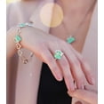 thumbnail image 3 of Leafael Infinity Love Women's Adjustable Heart Ring with Jade Opal Green Healing Stone Crystal for Luck, Jewelry Gifts for Women, Silver-Tone, Open End, Size 6.5-9, 3 of 6