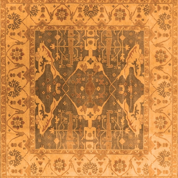 Ahgly Company Indoor Square Oriental Orange Traditional Area Rugs, 4' Square