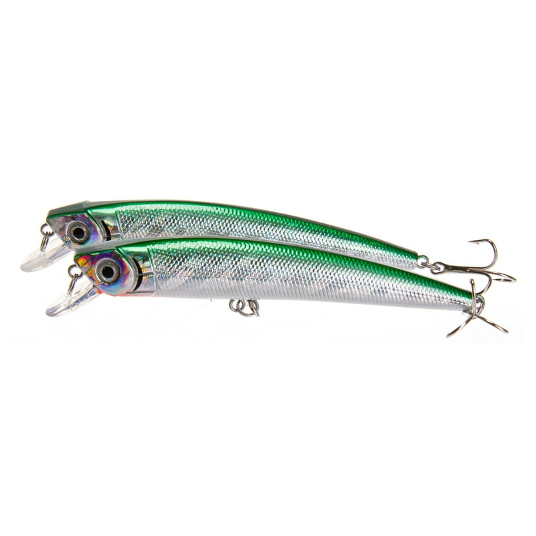 Ozark Trails Hard Plastic Saltwater Inshore Minnow Fishing Lures, 2-pack. Painted in Fish Attracting Colors. Ozark Trails Hard Plastic Saltwater Inshore Minnow Fishing Lures, 2-pack. Painted in Fish Attracting Colors.