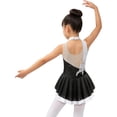 thumbnail image 5 of iiniim Girls Sequins Floral Sleeveless Roller Figure Ice Skating Dress Gymnastic Leotard Ballet Dance Skirt Black 10, 5 of 7