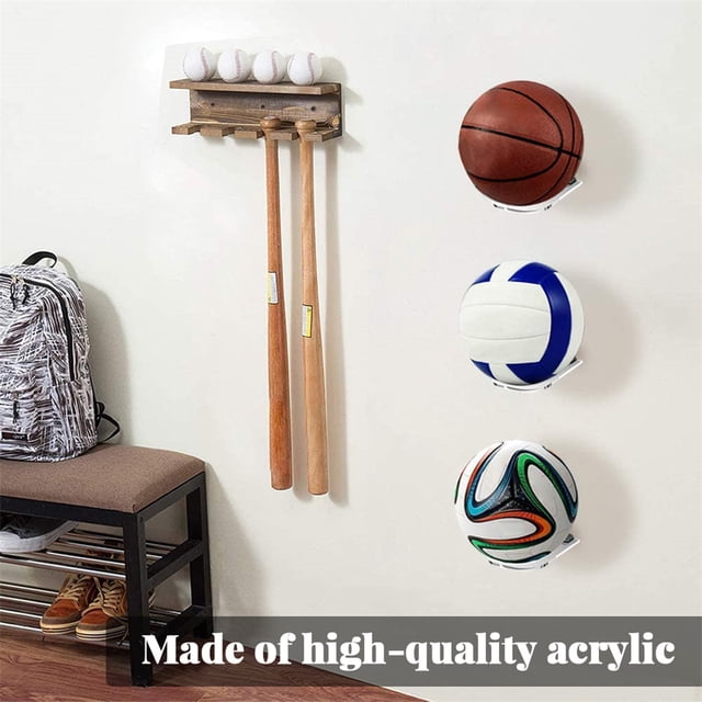 Acrylic Ball Display Stand Holder Rectangular Tough Clear Acrylic Ball Storage Rack Basketball Home Athlete Soccer Collection Gift Men Kids Clear