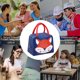 thumbnail image 5 of 1 bolsa para lonchera divertida de dibujos animados, bolsa de tela Oxford, linda bolsa bento portátil para estudiantes para trabajar con bolsa aislante de arroz individual, 5 of 5