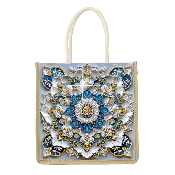 Diamond Painting Kit Handbag Beautiful Floral DIY Diamond Pattern Creative Gift Spacious Commuter Tote