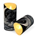 thumbnail image 3 of Iauyy Flameless Candles Battery Operated LED Pillar Candles with Remote and Timer, The Black Dragon Set of 2 （S), 3 of 8