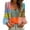 Orange, variant on Women's Floral Print T Shirts Puff Long Sleeve V Neck Tunic Top Casual Loose Fit Boho Shirt