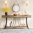 thumbnail image 3 of Tribesigns 70.9" Extra Long Console Table, Industrial Narrow Sofa Table with Storage Shelves, Behind Couch Table, 2-Tier Entryway Sofa Table for Living Room, Hallway, Rustic Brown, 3 of 7