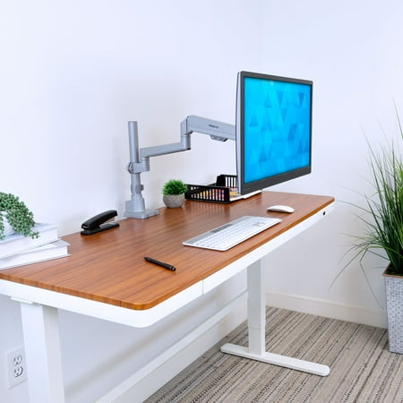 Mount-It! - Full Motion Single Monitor Desk Mount - Silver