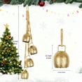 thumbnail image 4 of Decorative Bull Bells, 4-Piece Set of Harmonious Vintage Handmade Rustic Lucky Christmas Cow Bells, 4 of 5