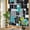 Teal, variant on Rainbow Window Privacy Film, Red Black Geometric Static Cling Decorative Window Film PVC, Modern Color Block Abstract No Glue UV Blocking Glass Covering, Removable Stained Glass Sticker 17.7''x39.3''