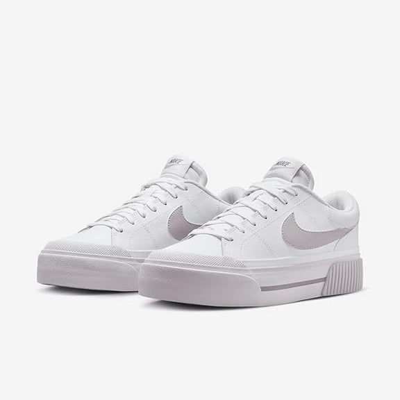 Nike Women's Court Legacy Lift Shoes 'White/Platinum Violet' (DM7590-105), Size 9.5