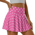 thumbnail image 5 of Yuyamidu Pink Polka Dots Golf Skorts for Woman with Pockets Adorable Tennis Athletic Skirt Lightweight Running Skort Casual Stretchy Workout Sports Skorts Size L, 5 of 7