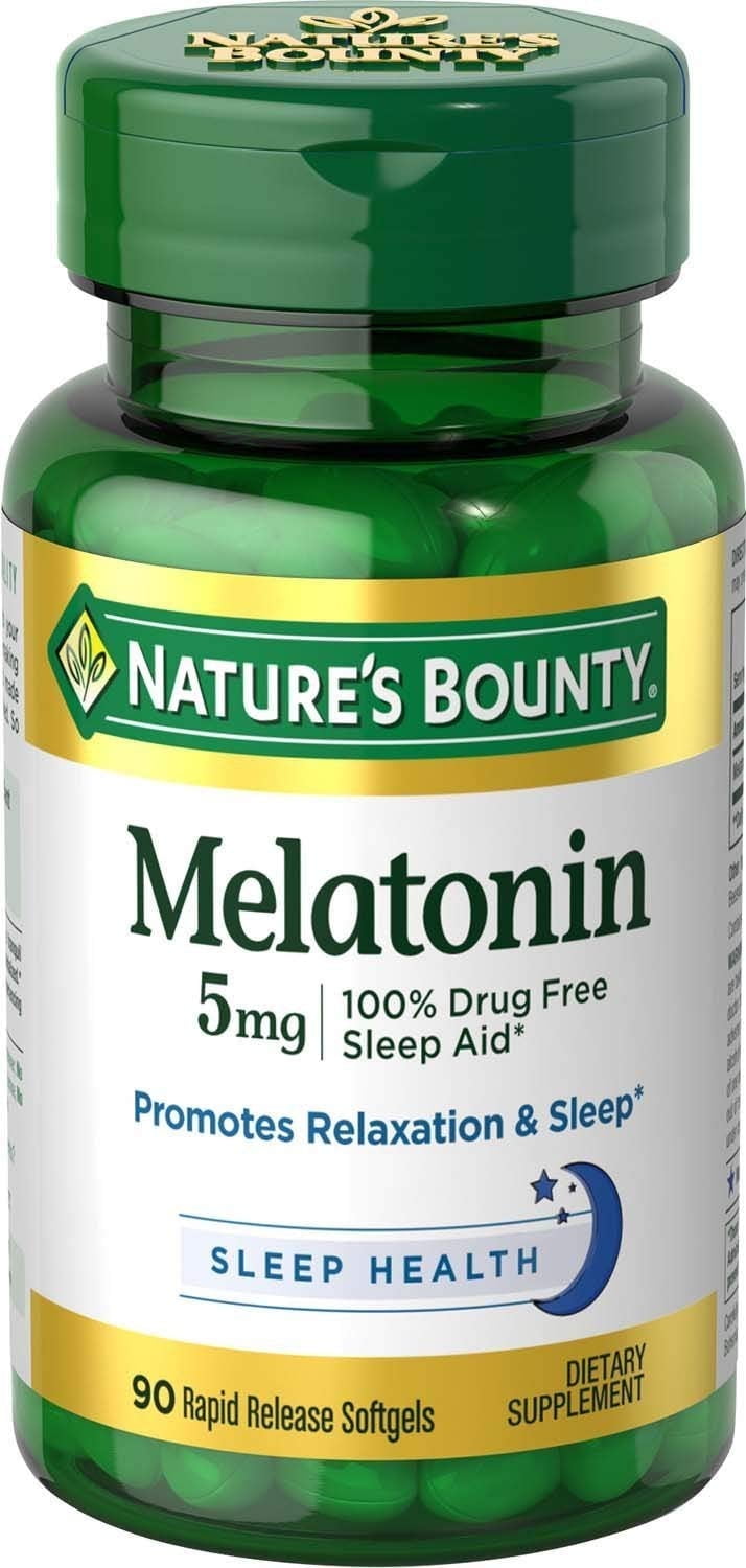 Nature's Bounty Melatonin 5 mg Softgels 90 ea (Pack of 3)