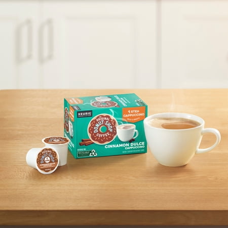 THE ORIGINAL DONUT SHOP, ONE STEP CINNAMON DULCE CAPPUCCINO FLAVORED K-CUP COFFEE PODS, 10 COUNT