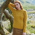 thumbnail image 4 of Aran Woollen Mills Women's Super Soft Pullover Sweater, Yellow Solid Print, 4 of 6