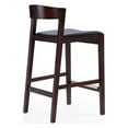 thumbnail image 3 of Manhattan Comfort Klismos 26.5" Faux Leather Counter Stool in Black/Walnut, 3 of 5