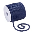 thumbnail image 1 of 3-Ply Polyester Braided Cord Twisted Rope for DIY Cord Jewelry Findings Midnight Blue 5mm about 18m/roll, 1 of 7