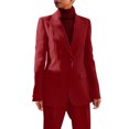 thumbnail image 4 of qolati Women's Two Piece Sets Pants Suits Dressy Business Casual Outfits 2024 Fall Professionals Blazer Pantsuits Set Work Office Red M 6, 4 of 7