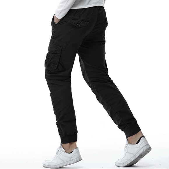 Mceream Ripstop Cargo Pants for Men - Lightweight Casual Stretch Outdoor Hiking Trousers with Pockets Pantalones Para Hombres De Moda Black S