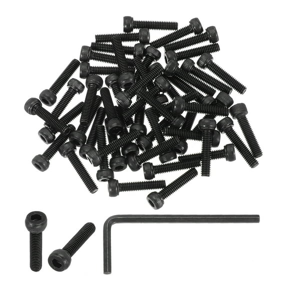 M4 x 18mm Hex Socket Head Screws Cap Bolt, 50 Pack 12.9 Grade Carbon Steel Hexagon Socket Screw  with Hex Wrenches