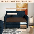 thumbnail image 3 of FFH Oversized Accent Chair with Ottoman, Lounge Chair Chenille Armchair Indoor, Cloud Sofa Chair for Living Room, Bedroom, Blue, 3 of 7