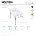 thumbnail image 4 of Kingston Brass KVPB312271CP Edwardian 31" Ceramic Console Sink with Brass Legs (1-Hole), White/Polished Chrome, 4 of 5