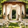 thumbnail image 4 of Light Filtering Outdoor Sheer Curtain for Patio and Gazebo, Waterproof Polyester Privacy Drape with Rod Pocket, Versatile Sun Shade Panel for Porch, Pergola, Balcony, and Indoor Window Decor, 4 of 8