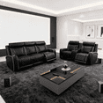 thumbnail image 3 of Gewnee Power Recliner Sofa Set, Air Leather 2 Pieces Sectional Couch with LED Light, Storage Console,Cup Holder for Living Room, 3 of 16