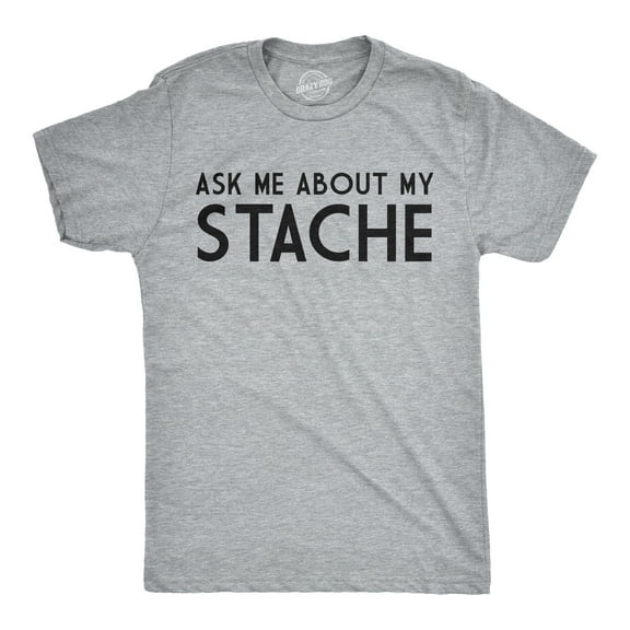 Ask Me About My Stache Funny Mustache Shirt Flip Mens Tee Graphic Tees