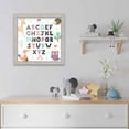 thumbnail image 2 of 10x10 Framed Nursery Wall Art Woodlawn Animals ABC Poster In Rustic White Wood Frame For Kid, 2 of 5