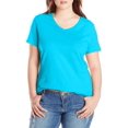 thumbnail image 2 of Just My Size Womens Cotton Jersey Short-Sleeve V-Neck Tee, 3X, Process Blue, 2 of 2