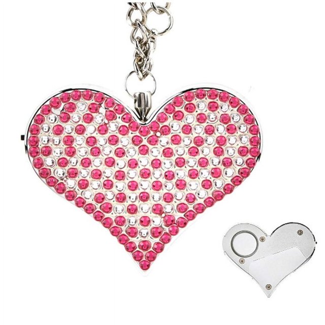 Llavero personal portátil para mujeres y niños, con forma de corazón, alarma antilobo, con tirador manual para pedir ayuda en el lugar