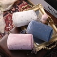 thumbnail image 5 of Gold Stars Velvet Makeup Bag Soft Pink Zipper Cosmetic Bag, 5 of 5