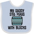 thumbnail image 3 of Inktastic Auto Mechanic Daddy Still Plays with Blocks Boys or Girls Baby Bib, 3 of 4
