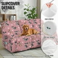 thumbnail image 6 of ZIATUBLES Recliner Chair Cover 8 PCS Stretch Reclining Couch Covers for 3 Cushion Reclining Sofa with Storage Pockets Soft Fitted Furniture Protector for Living Room, Schnauzer Paw Pink, 6 of 9