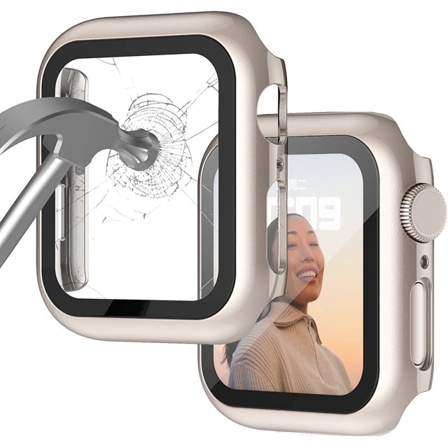 Apple Watch Case for Apple Watch 38MM Series 3/2/1/ with Built-in Tempered Glass Screen Protector, All-Around Ultra-Thin Bumper Full Cover Hard PC Protective Case for iWatch