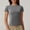 Grey, variant on Womens Workout Compression Shirts Solid Color Short Sleeve Crew Neck Basic Yoga Tops Lightweight Soft Comfy Slim Fit Tees