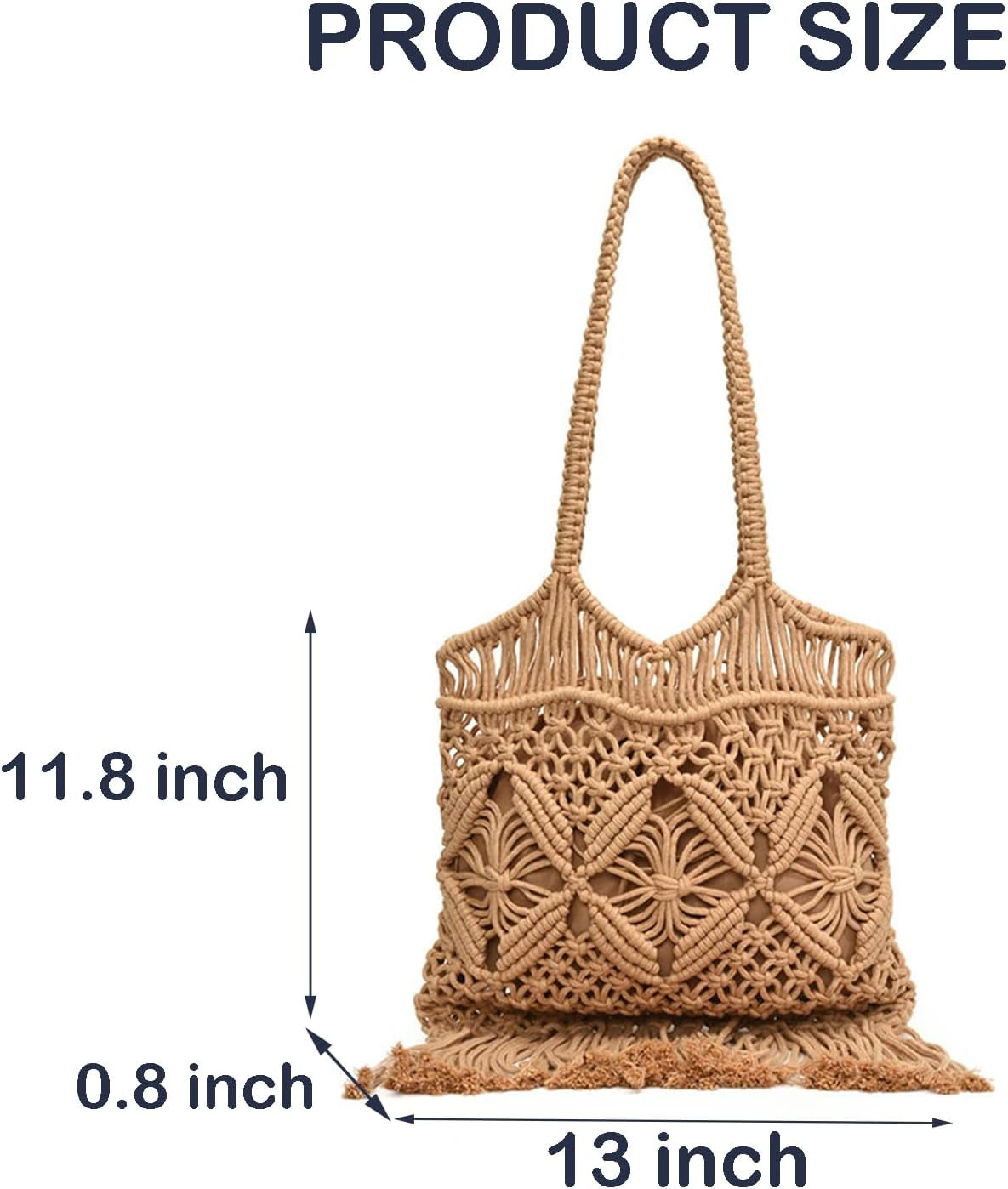 Beach Bag for Women Crochet Bag Large Woven Tote Bag Brown Beach Bags Straw Handbags for Womens