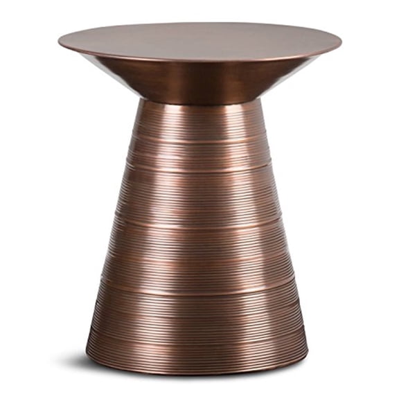 Simpli Home Sheridan 18 inch Wide Industrial Metal Accent Table in Aged Copper, Fully Assembled