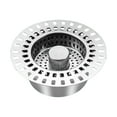 thumbnail image 3 of Prensa de fregadero para desagüe de núcleo sin obstrucciones, recogedor de alimentos universal, práctico tapón de cesta de drenaje mejorado para baño Plata, 3 of 8
