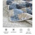 thumbnail image 4 of Chezmoi Collection Douglas 3-Piece Printed Patchwork Cotton Quilt Set - Floral Plaid Striped Multicolor - Stone Washed Lightweight Bedspread, King Size, 4 of 4